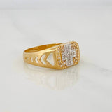 Anillo Cruz 4.3g / T9 1/2 Dos Oros Amarillo Blanco 18K