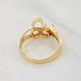 Anillo Figuras 2.6g / T5 3/4 Dos Oros Amarillo Blanco 18K