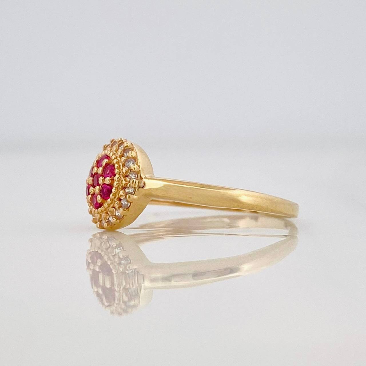 Anillo Halo Tupido 1.75g / T5 3/4 Oro Amarillo 18K