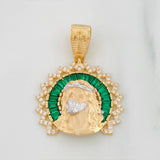 Dije Rostro de Cristo 7.2g / 1 1/4 in Dos Oros Amarillo Blanco 18K