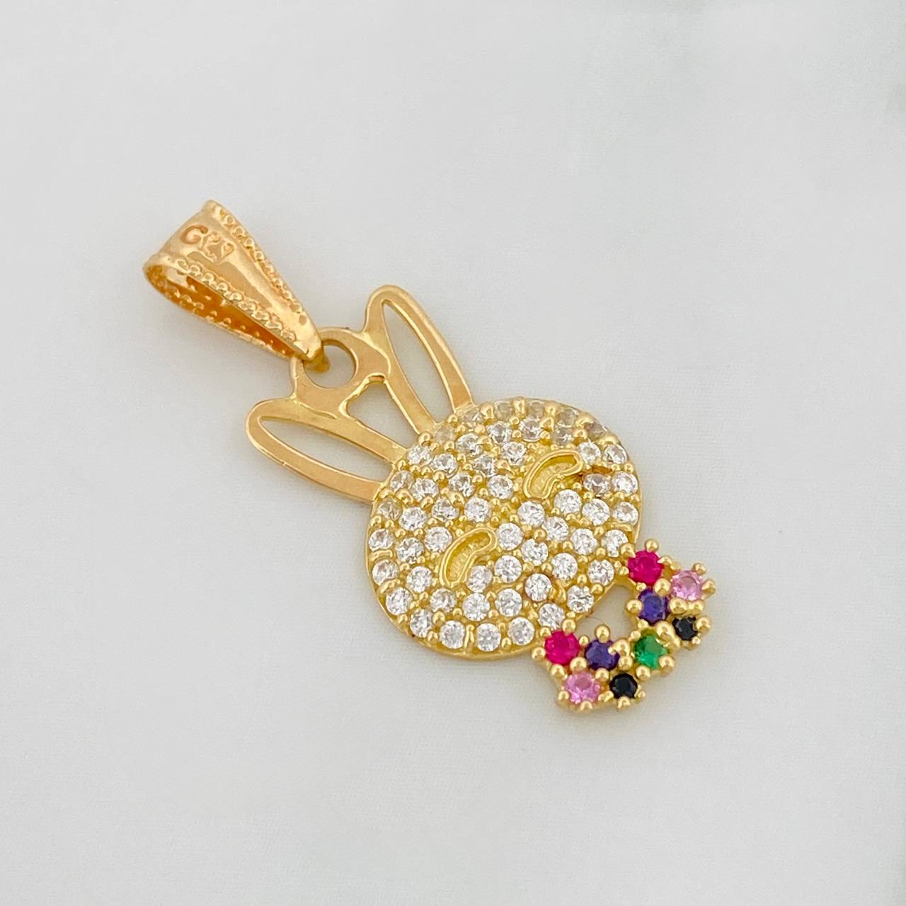 Dije Rostro Conejo 1.35g / 1 in Oro Amarillo 18K