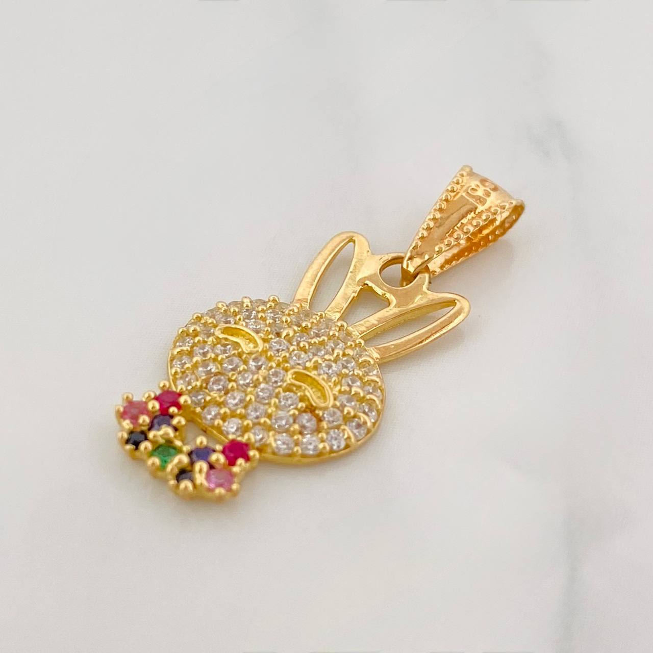 Dije Rostro Conejo 1.35g / 1 in Oro Amarillo 18K