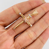 Nail Cross Pendant 3.5g / 1 1/2 in Three Golds 18K