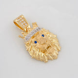 Pendant Lion Crown 3.6g / 1 in Two-Tone Yellow White Gold 18K