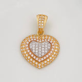 Dije Corazón Tupido 3.1g / 1 in Tres Oros 18K