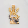 Pendant Saint Michael the Archangel 4.45g / 1 1/4 in Three Golds 18K