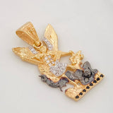 Pendant Saint Michael the Archangel 4.45g / 1 1/4 in Three Golds 18K