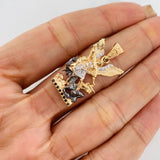 Pendant Saint Michael the Archangel 4.45g / 1 1/4 in Three Golds 18K
