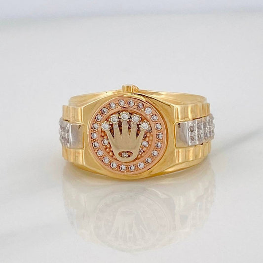 Anillo Correa Corona 8.6g / T9 1/2 Tres Oros 18K