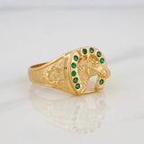Anillo Herradura Caballo 6.3g / T9 3/4 Oro Amarillo 18K