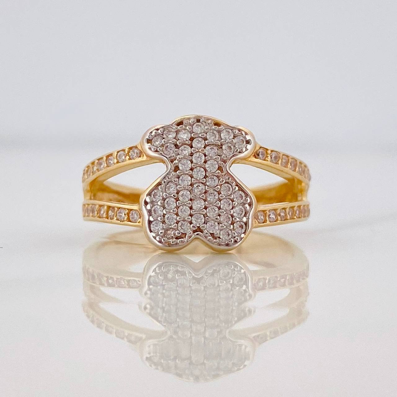 Anillo Ts 3.6g / T6 3/4 Dos Oros Amarillo Blanco 18K