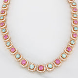 Tennis Chain Moissanites 2.665 cts Diamonds 1.040 pts 76.05g / 22 in / 7.36mm 18K Rose Gold