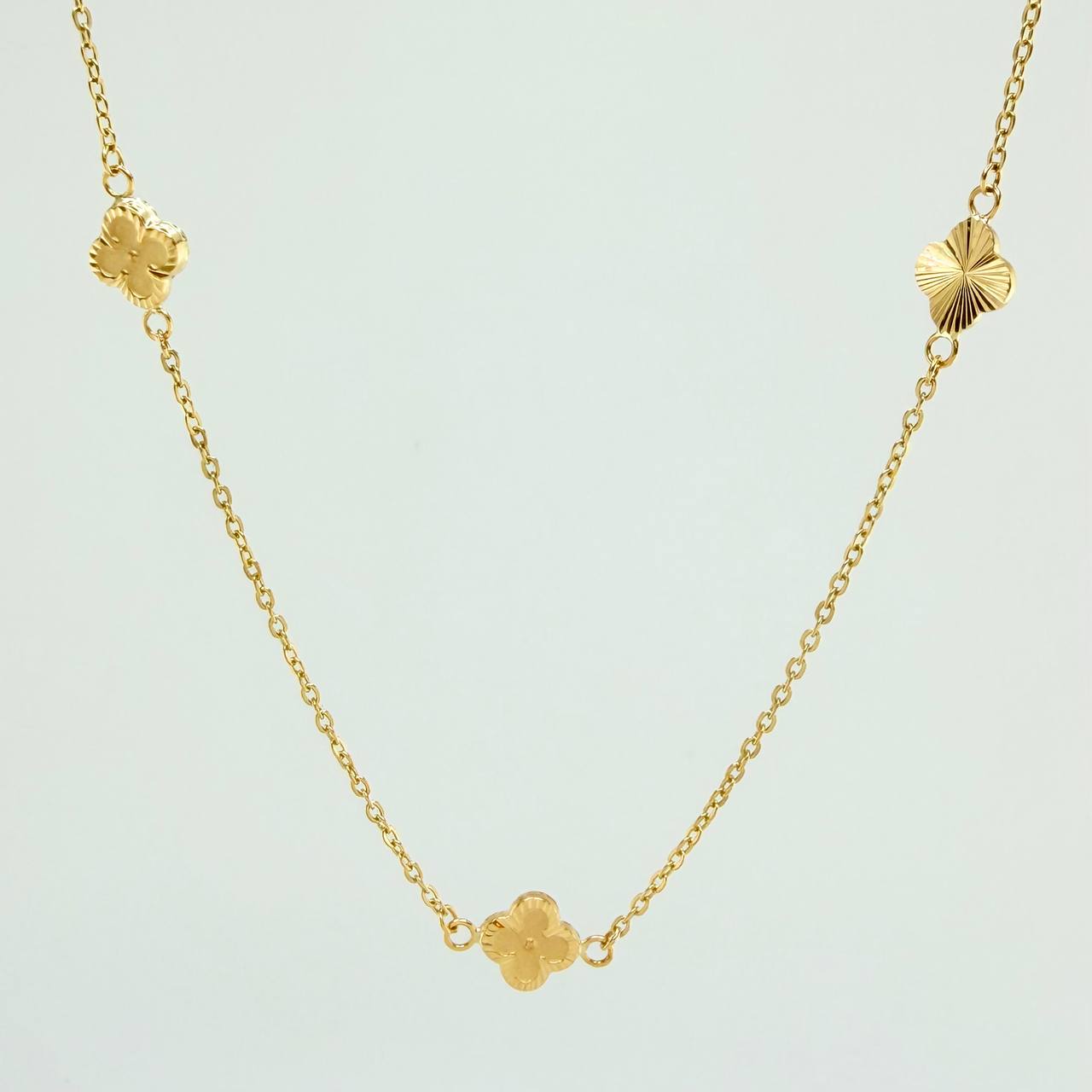 Cadena Aro Seguido Trebol 3.8gr / 18 1/4 in / 0.98mm Oro Amarillo 18K $