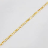 Figaro Bracelet 0.9g / 7 in / 2.4mm Yellow Gold 18K