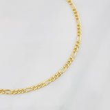 Figaro Bracelet 0.9g / 7 in / 2.4mm Yellow Gold 18K