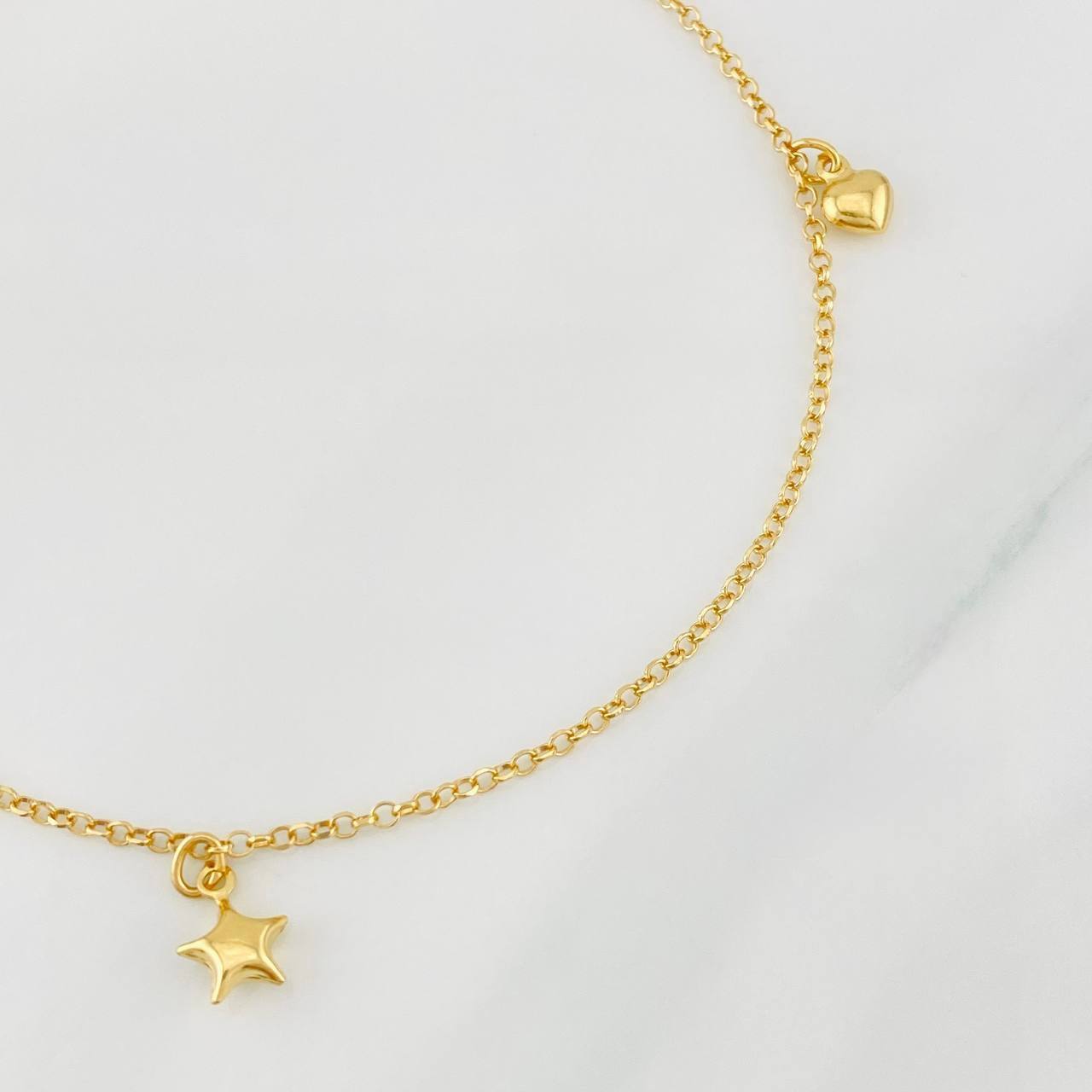 Rolo Figures Anklet 3.05g / 9 1/2 in / 1.78mm Yellow Gold 18K