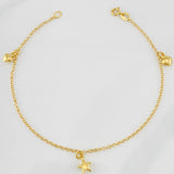Rolo Figures Anklet 3.05g / 9 1/2 in / 1.78mm Yellow Gold 18K