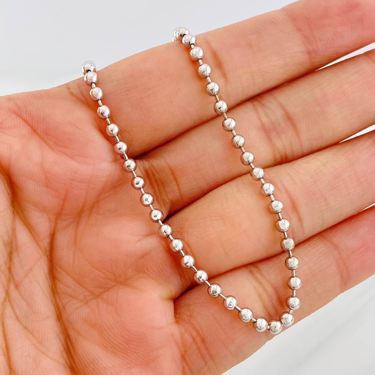 Military Chain 21.55g / 28 in / 3mm 18K White Gold