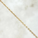 Cadena Aro Seguido Treból VCyA 3.85gr / 45cm / 1.5mm Malaquita Verde Punteado Oro Amarillo  18K ©