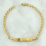 Bracelet Baby Rectangular Plate Infinity 1.9gr / 13.5cm / 3mm Smooth 18K Yellow Gold