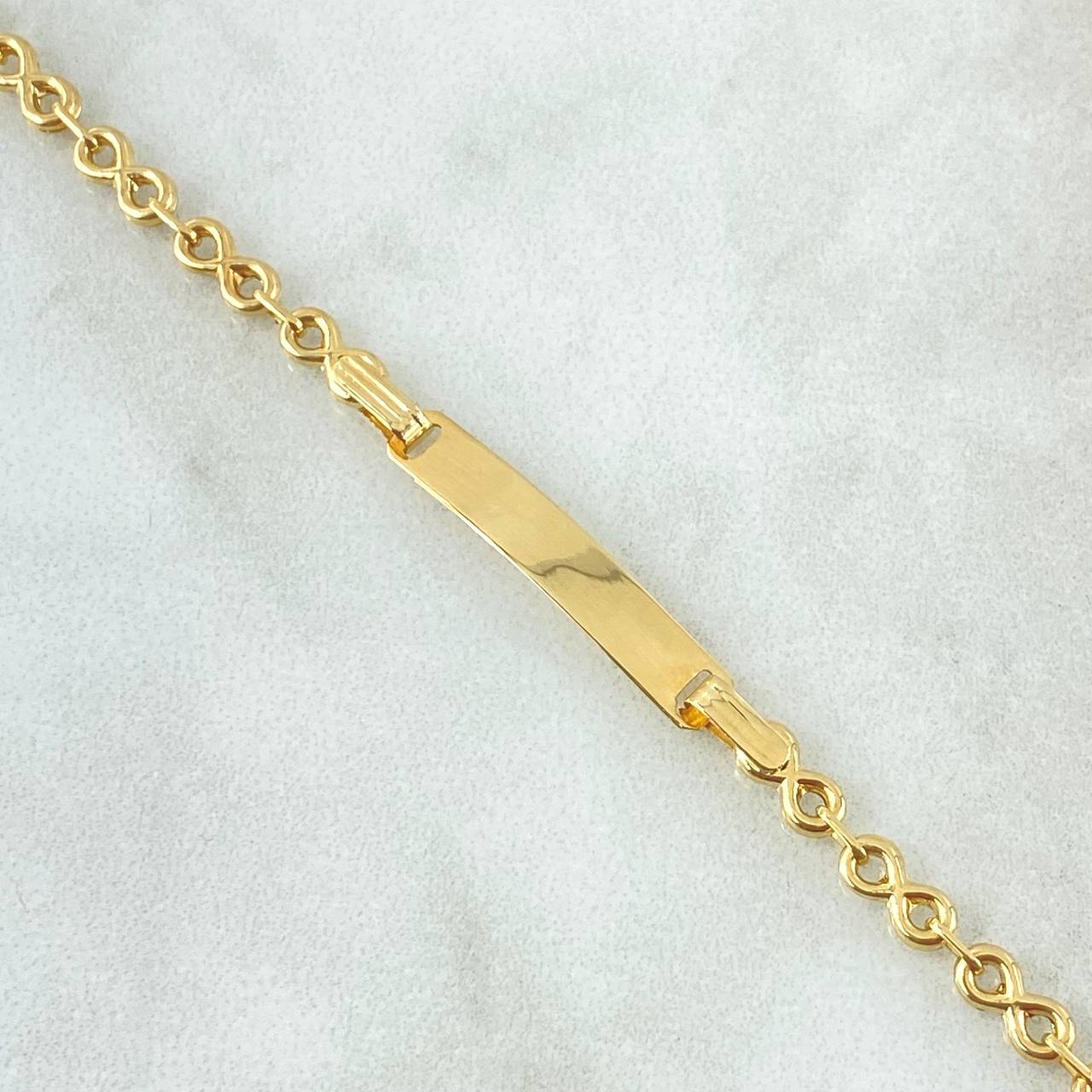 Bracelet Baby Rectangular Plate Infinity 1.9gr / 13.5cm / 3mm Smooth 18K Yellow Gold
