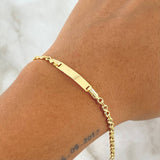 Baby Infinity Bracelet Rectangular Plate 1.95gr / 5.5in / 18K Gold