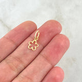 Dije Flor 0.35gr / 1.5cm / Silueta Lisa Oro Amarillo 18K