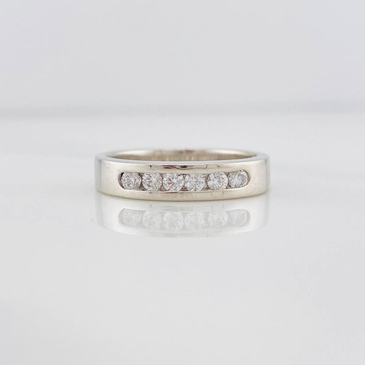 Churumbela Band Ring 4.3g / Size 7 1/2 White Gold 18K