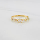 Anillo Solitario puente 1.85g / T7 Oro Amarillo 18K