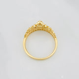 Anillo Corona corazones 2.8g / T7 1/4 Dos Oros Amarillo Blanco 18K