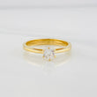 Anillo Solitario puente 2.5g / T6 3/4 Oro Amarillo 18K