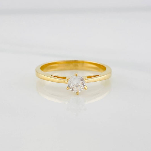 Anillo Solitario puente 2.5g / T6 3/4 Oro Amarillo 18K