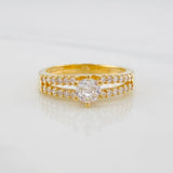 Anillo Solitario Lineas  3.35g / T6 Oro Amarillo 18K