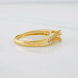 Anillo Solitario Lineas  3.35g / T6 Oro Amarillo 18K