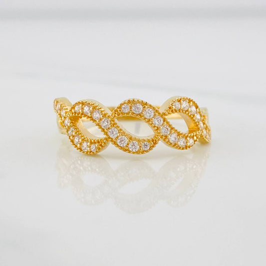 Wave Ring 2.4g / Size 7 1/2 Yellow Gold 18K