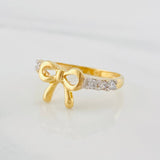 Bow Ring 2.35g / T6 1/2 Two Yellow White Gold 18K