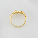 Bow Ring 2.35g / T6 1/2 Two Yellow White Gold 18K