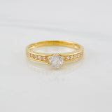 Anillo Solitario churumbela 2.05g / T7 Oro Amarillo 18K