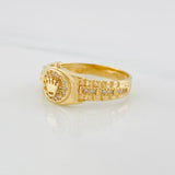 Anillo Corona 4.2g / T8 3/4 Tres Oros 18K