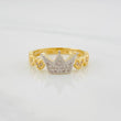 Crown Ring Hearts 2.85g / Size 6 3/4 Two-Tone Yellow White Gold 18K