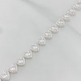 Pulso Tennis Corazon 17.3g / 7 in / 7.23mm Plata 925