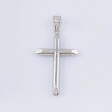 Dije Cruz Puntas Planas 1.65gr / 1 3/4 in / Oro Blanco 18K *