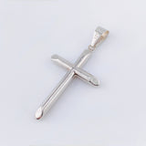 Dije Cruz Puntas Planas 1.65gr / 1 3/4 in / Oro Blanco 18K *