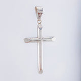 Dije Cruz Puntas Planas 1.65gr / 1 3/4 in / Oro Blanco 18K *