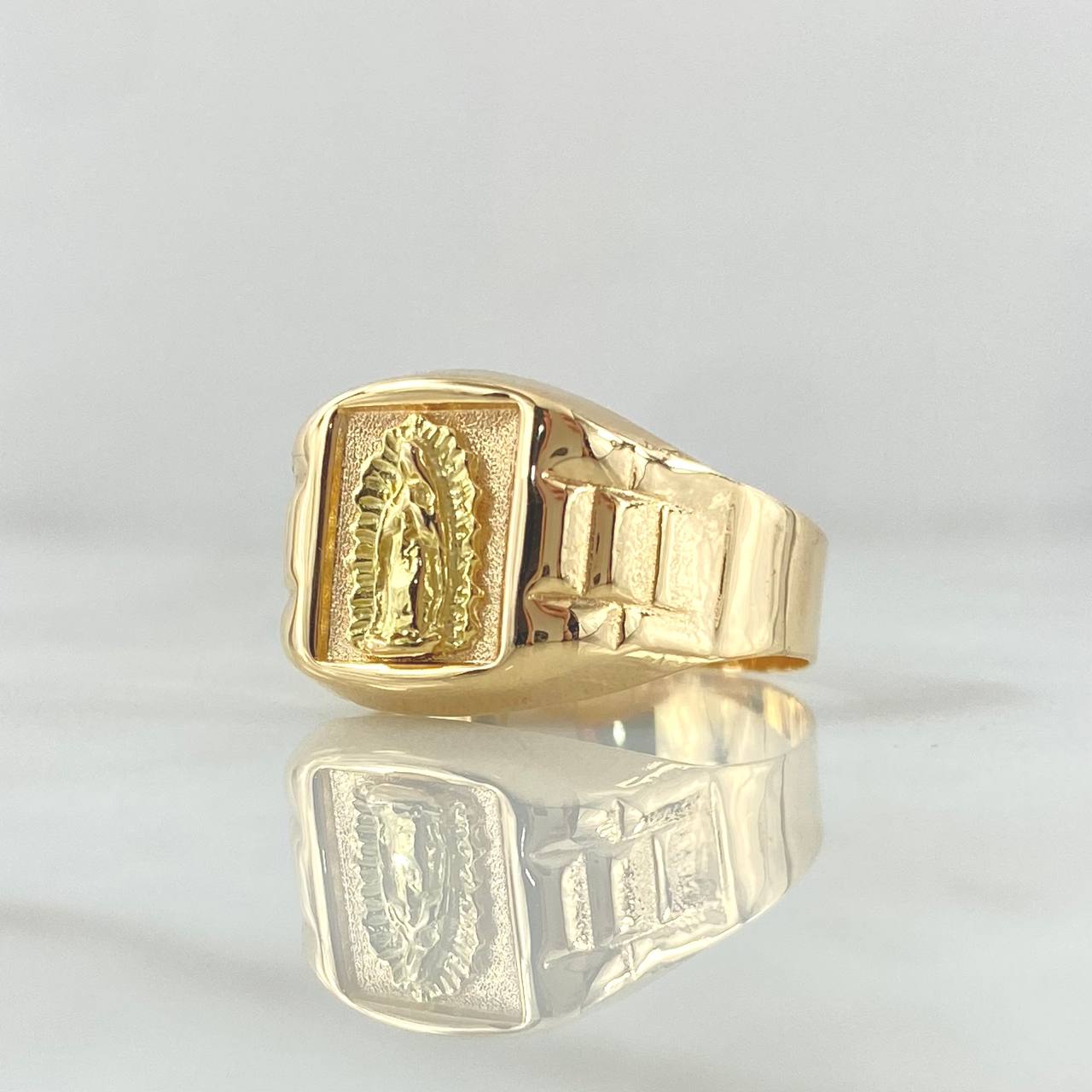 Anillo Virgen Guadalupe Correa 3.5gr / T11 / Texturizado Oro Amarillo 18K