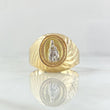 Anillo Virgen Del Carmen Espiral 3.85gr / T11 / Ovalo Texturizado Dos Oros Amarillo Blanco 18K
