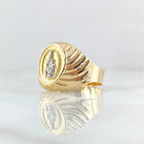Anillo Virgen Del Carmen Espiral 3.85gr / T11 / Ovalo Texturizado Dos Oros Amarillo Blanco 18K