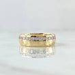 Anillo Argolla Basteada 3.85gr / T6 1/2 / Circones Blancos Oro Amarillo 18K ©