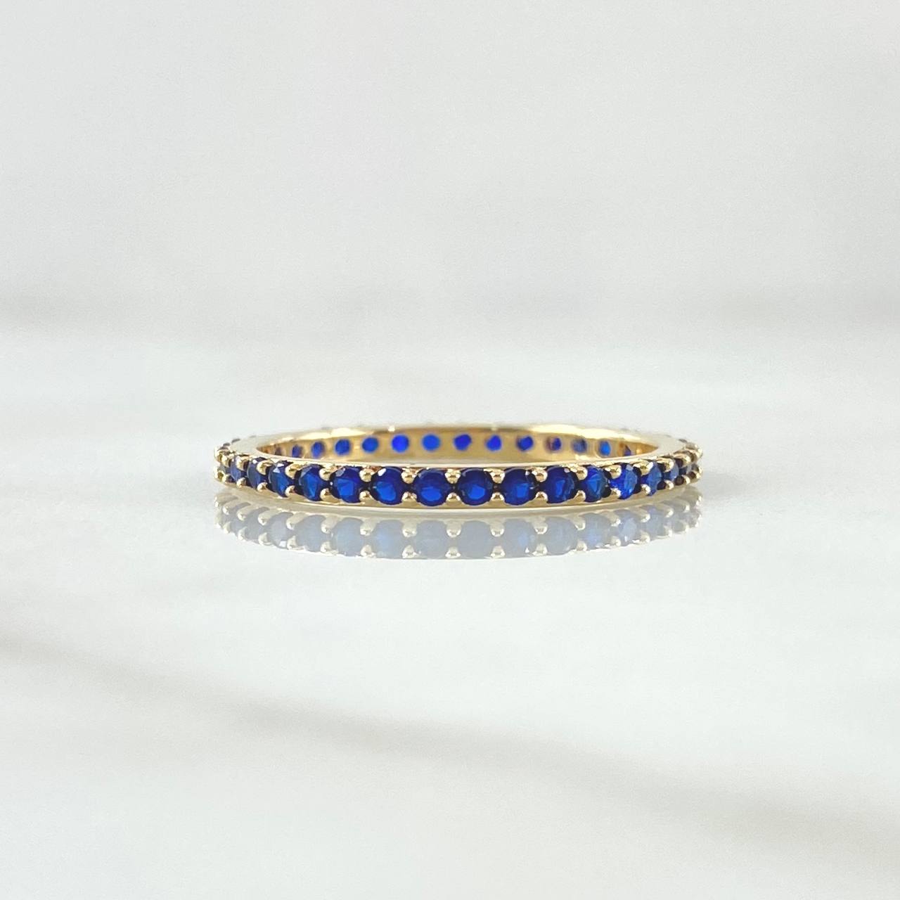 Anillo Churumbela Petit 1.5gr / T6 1/2 / Circones Azules Oro Amarillo 18K ©