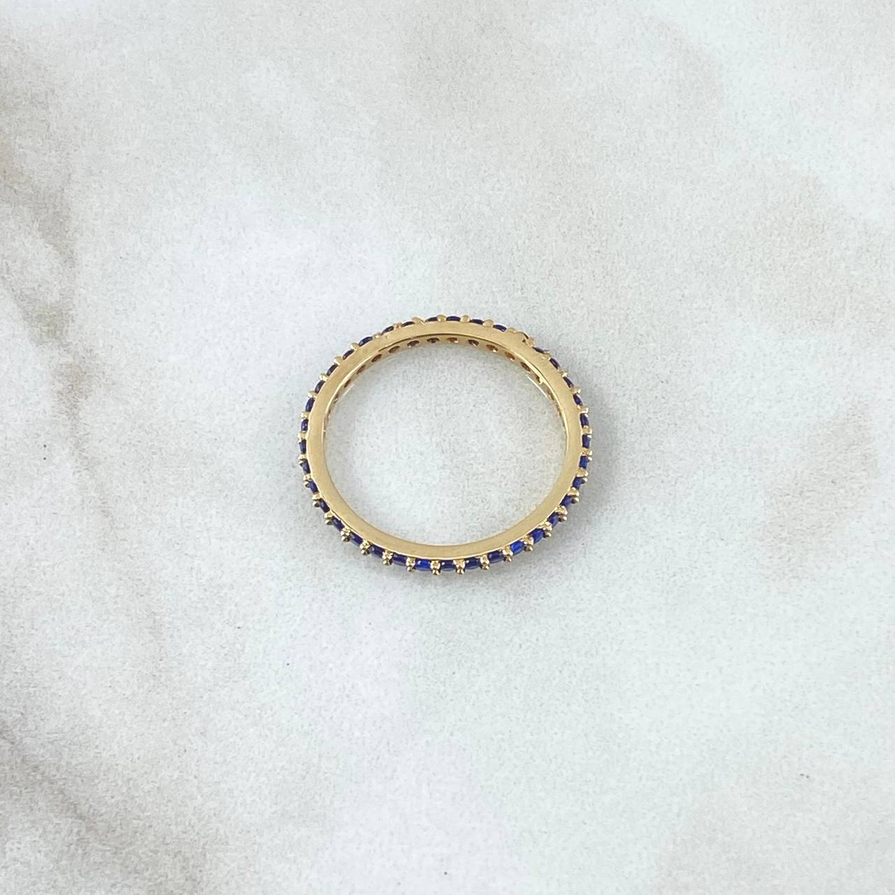Anillo Churumbela Petit 1.5gr / T6 1/2 / Circones Azules Oro Amarillo 18K ©